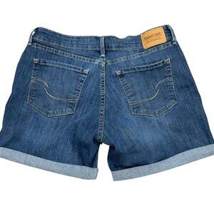 Signature Levi Strauss Mid Rise Denim Shorts Size 6 W28 Cotton Blend Blue